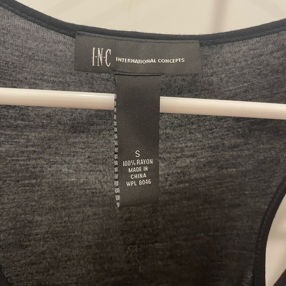 INC Black Studded Racerback Asymmetrical Top.Size S - Picture 8 of 11